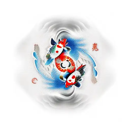 Koi Fish Yin and Yang tattoo design idea