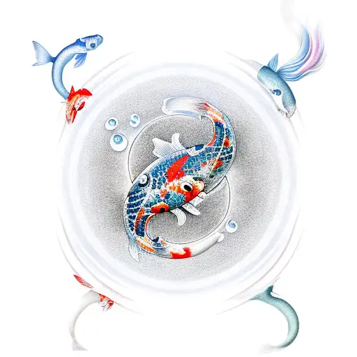 Koi Fish Yin and Yang tattoo design idea