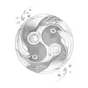 Koi Yin and Yang tattoo design idea