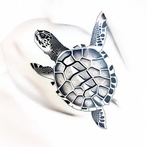 Cute Turtle Tattoo Design. Digital Art Print. Printable Stencil Clipart.  PNG, PDF, SVG - Etsy