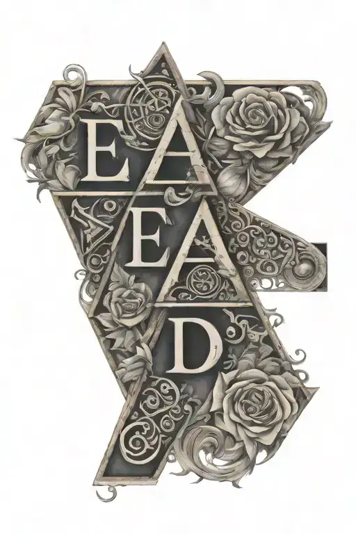 initials of names from letters e & d triangles that merge tattoo design idea