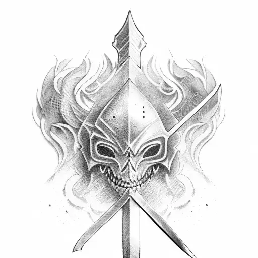 Sketch Sword Tattoo Idea - BlackInk AI