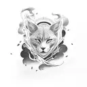 black rectangle with dark clouds inside tattoo design idea