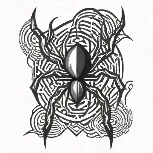 cyber sigil spider tattoo design idea