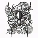 cyber sigil spider tattoo design idea