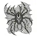 cyber sigil spider tattoo design idea