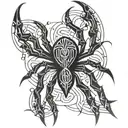 cyber sigil spider tattoo design idea