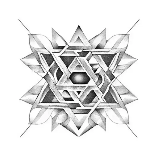 A geometric design incorporating the Star of David tattoo design idea