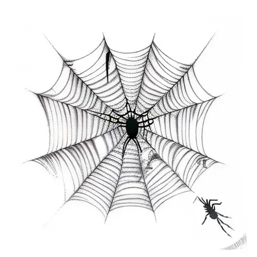 A vertical dagger with spiderwebs and a spider incorporating Roman numerals representing significant dates in your life tattoo design idea