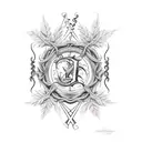 A vertical dagger with vines and spiderwebs, incorporating Roman numerals representing significant dates in your life tattoo design idea