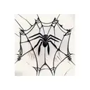 A vertical dagger with spiderwebs and a spider incorporating Roman numerals representing significant dates in your life tattoo design idea