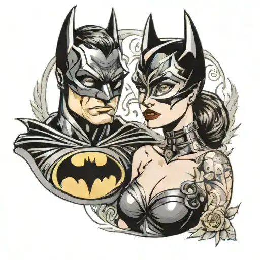 Batman and Catwoman tattoo design idea