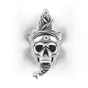Roulett cigar Money skull tattoo design idea