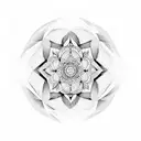 Mandala blackwork, with metraton cube tattoo design idea