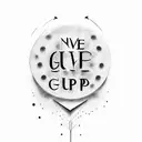 simple text saying "Never give up." tattoo design idea