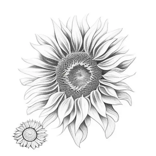 sunflower with butterfly  tattoo design idea