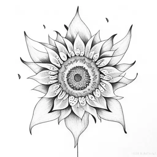 sunflower with butterflies  tattoo design idea