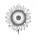 sunflower with butterflies  tattoo design idea