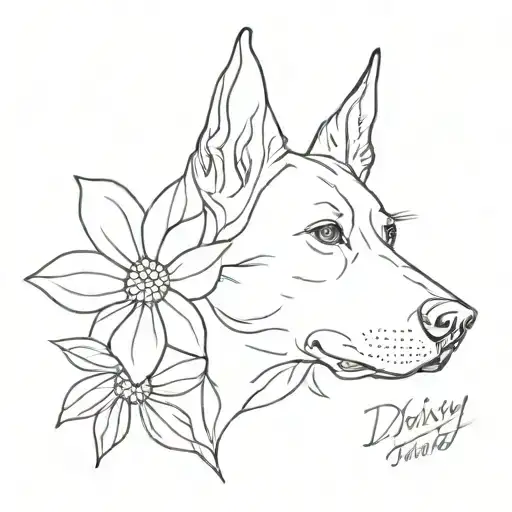 dog named Daisy tattoo design idea