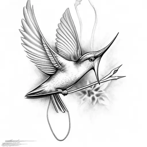 st micheal. humming bird tattoo design idea