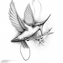 st micheal. humming bird tattoo design idea