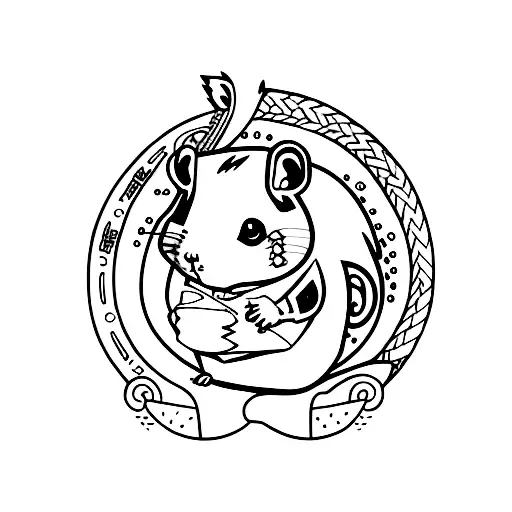 punk hamster tattoo design idea