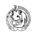 punk hamster tattoo design idea