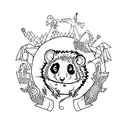 punk hamster tattoo design idea