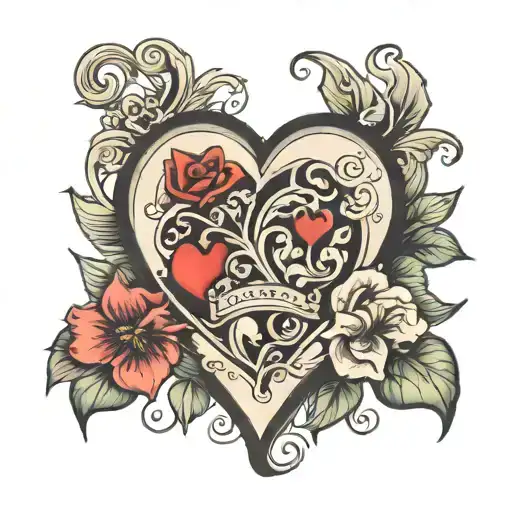 j j heart shaped tattoo tattoo design idea