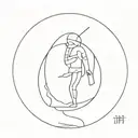 simple minimal man on the moon  tattoo design idea