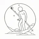 simple minimal man on the moon  tattoo design idea