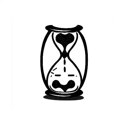 Hourglass with smileys as sand tattoo design idea