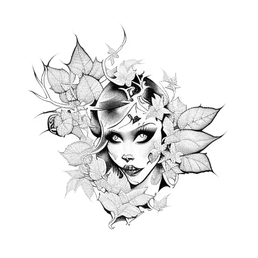 poison ivy tattoo design idea