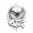 elmo espartano preto com parte superior vermelho  tattoo design idea