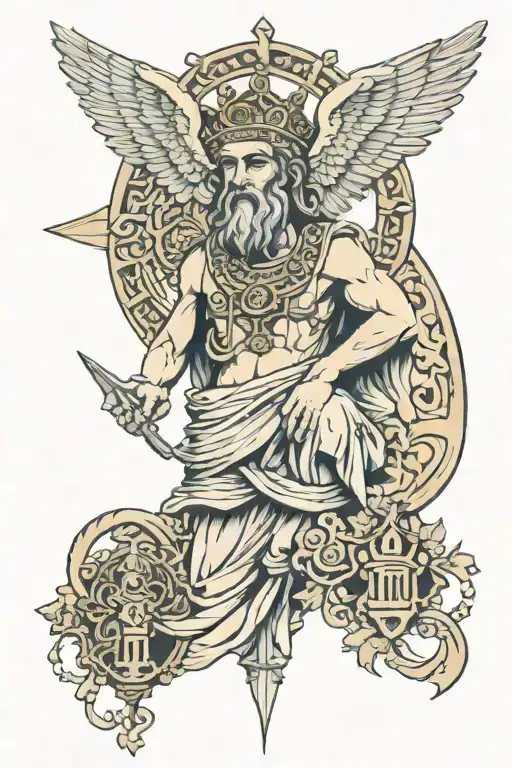 ancient greece and christian religion  tattoo design idea