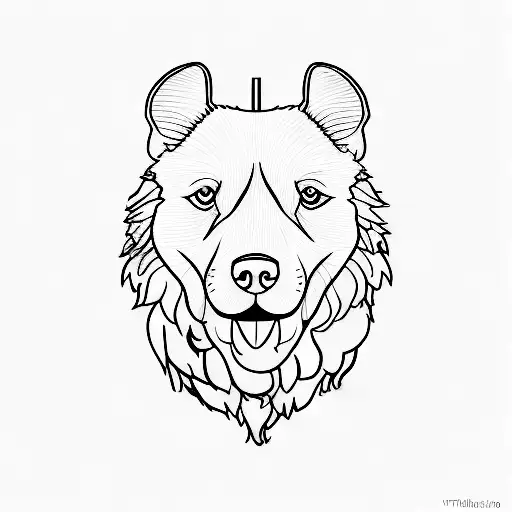 Formato de pata de cachorro delicado desenhado com traços de ramos e frutas de amoras tattoo design idea