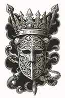 excalibur and crown tattoo design idea