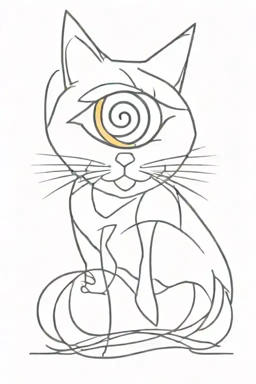 Fenerbahçe logo and cat eyes tattoo design idea