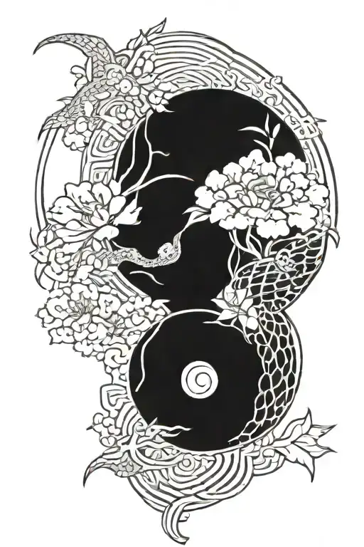 Japanese Oriental Black tattoo design idea