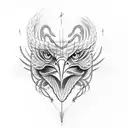 eagle, snake, barbed wire, feminine tattoo design idea