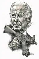 Joe Biden with an ak 47 tattoo design idea