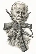 Joe Biden with an ak 47 tattoo design idea
