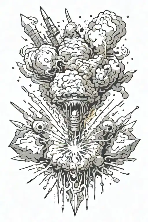 Explosion tattoo design idea