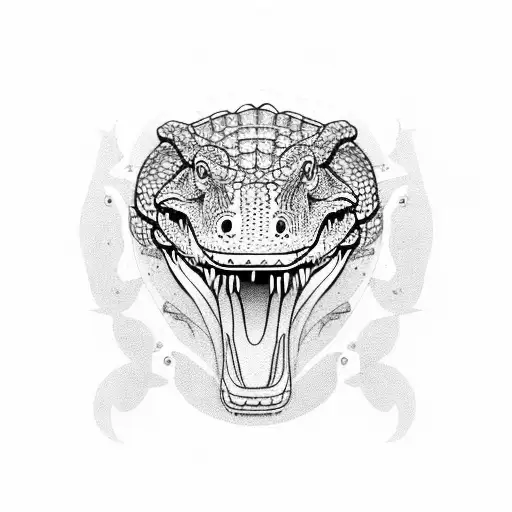 Alligator with nike logo tattoo design idea