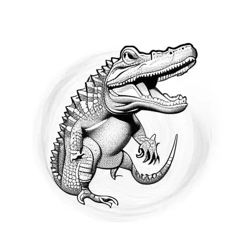 Aligator with nike logo tattoo design idea