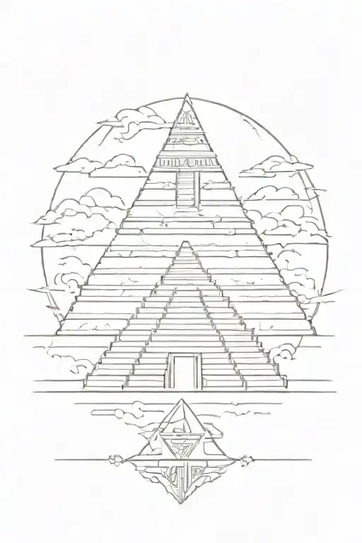 Aztec pyramid tattoo design idea