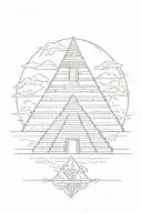 Aztec pyramid tattoo design idea