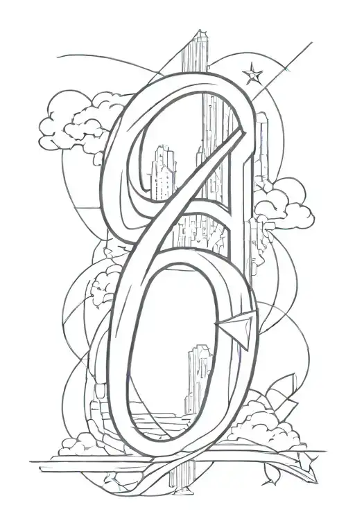 number 6 whit Dallas back ground tattoo design idea