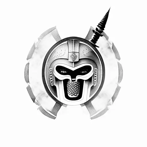 trojan warrior tattoo design idea