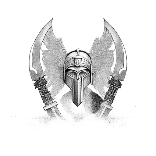 trojan warrior tattoo design idea